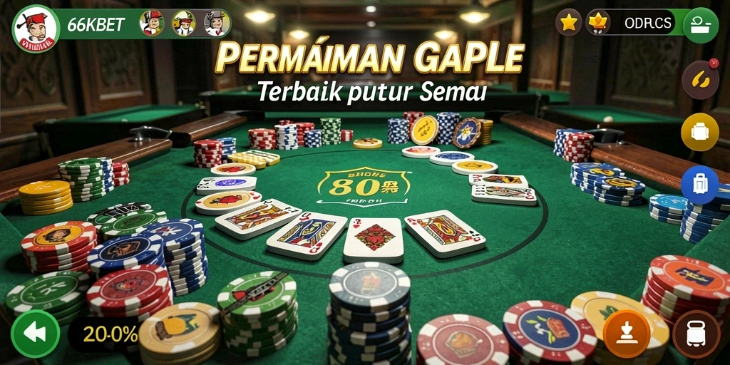 Screenshot gameplay Gaple 66KBET yang seru dan interaktif.