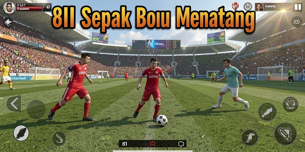 Tampilan gameplay sepak bola yang dinamis dan seru di 8II.