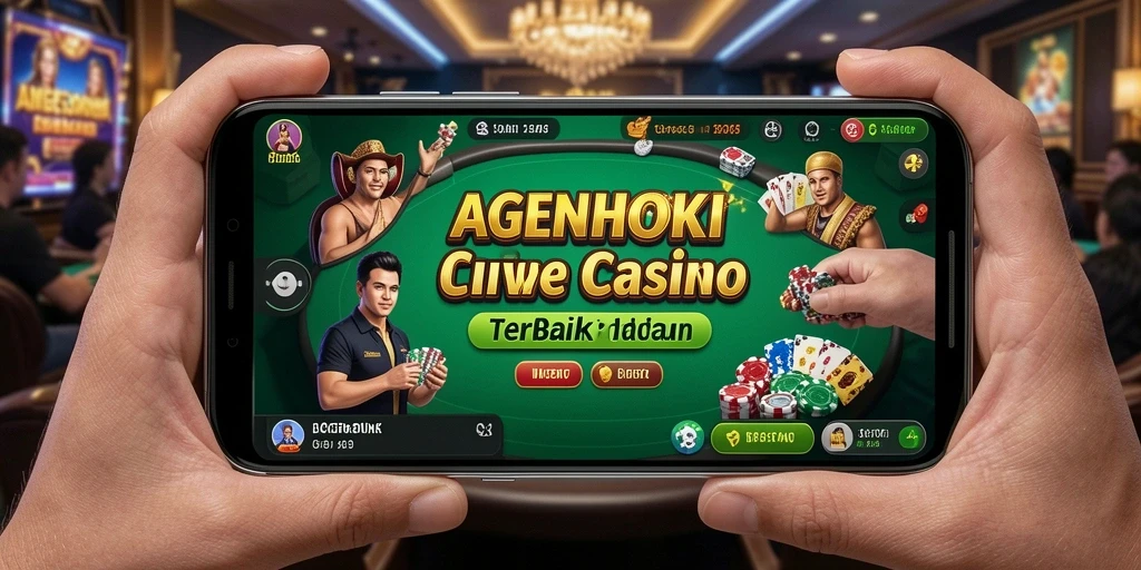 Tampilan gameplay AGENHOKI dengan dealer live dan permainan yang menarik.