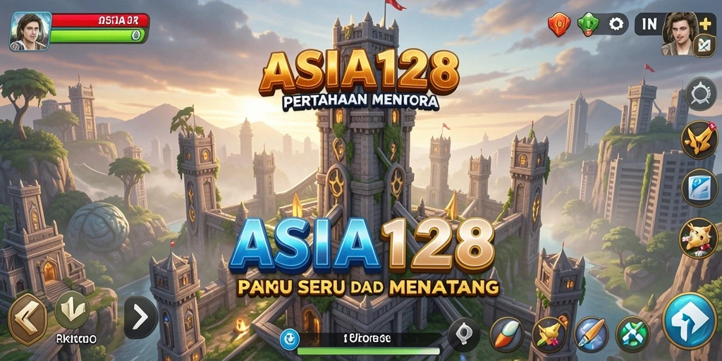 Tampilan aksi seru dalam game Tower Defense ASIA128.