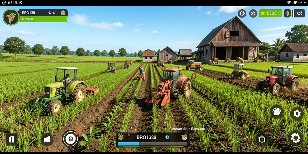 Screenshot gameplay BRO138 menampilkan keseruan bertani yang penuh warna.