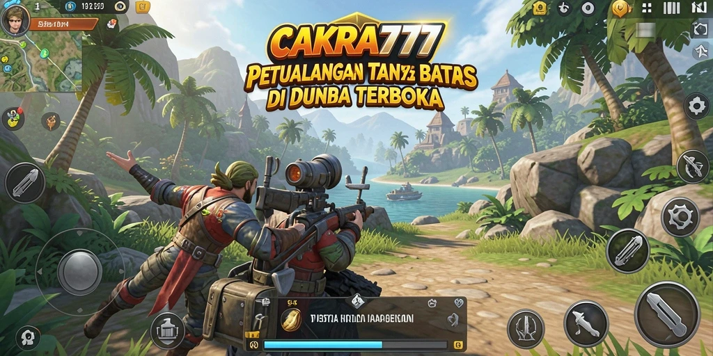 Gameplay CAKRA777 yang menampilkan eksplorasi dunia terbuka yang luas.