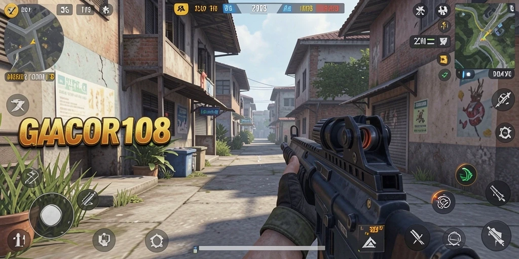Screenshot gameplay GACOR108 yang menunjukkan aksi tembak-menembak seru.