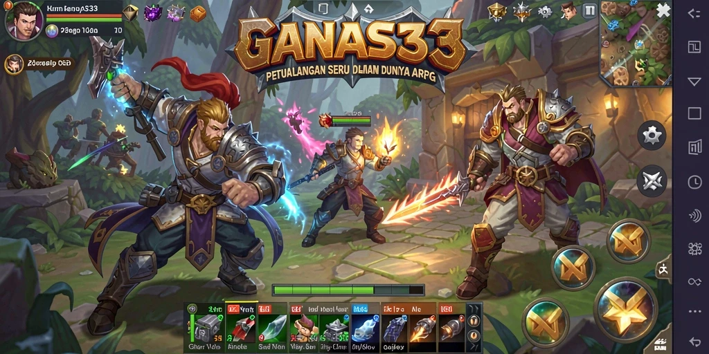 Tampilan menarik dari gameplay <strong>GANAS33</strong> di dunia petualangan ARPG.