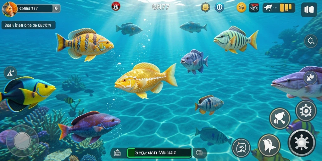 Tampilan gameplay GN777 menembak ikan yang seru.