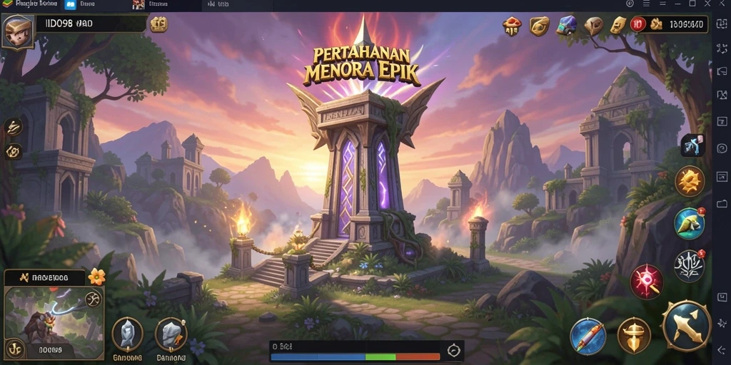 Tangkapan layar ID098 menunjukkan aksi mendebarkan dalam Tower Defense.