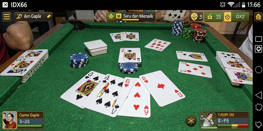 Tampilan gameplay Gaple yang seru dan interaktif di IDX66.