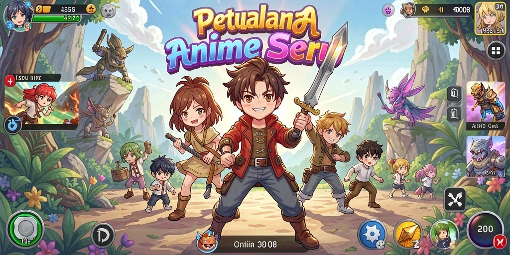 Gameplay MPO08 yang penuh aksi dan karakter anime ikonik.