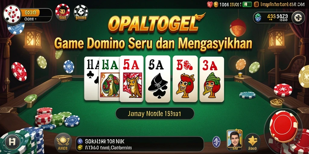 Screenshot permainan OPALTOGEL menampilkan suasana bermain domino yang seru.