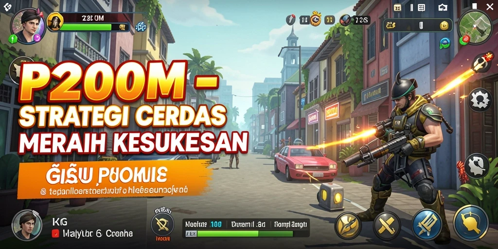 Tangkapan layar P200M menampilkan aksi pertempuran yang mendebarkan dan strategi permainan.