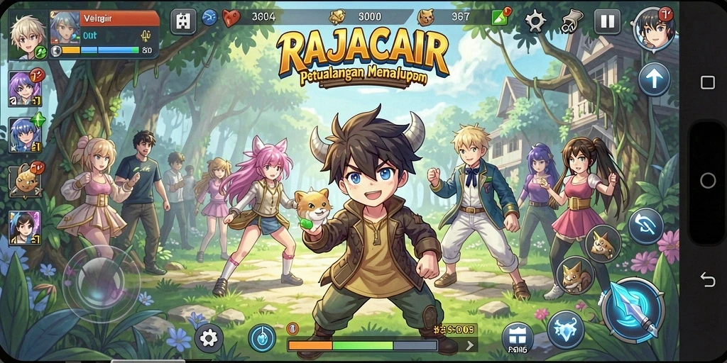 Tampilan gameplay <strong>RAJACAIR</strong> yang menakjubkan dengan karakter Anime unik.