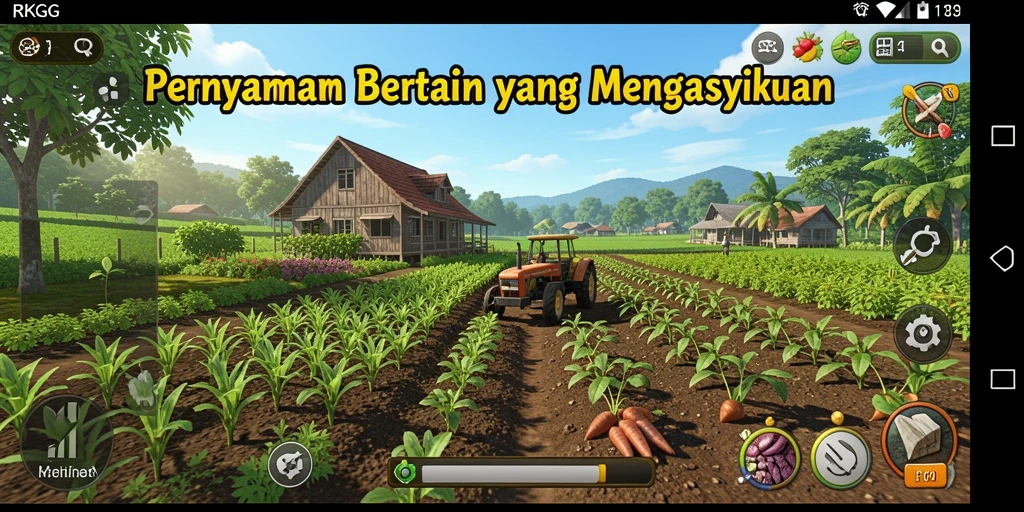 Tampilan screenshot RKGG dengan gameplay bertani yang menarik dan interaktif.