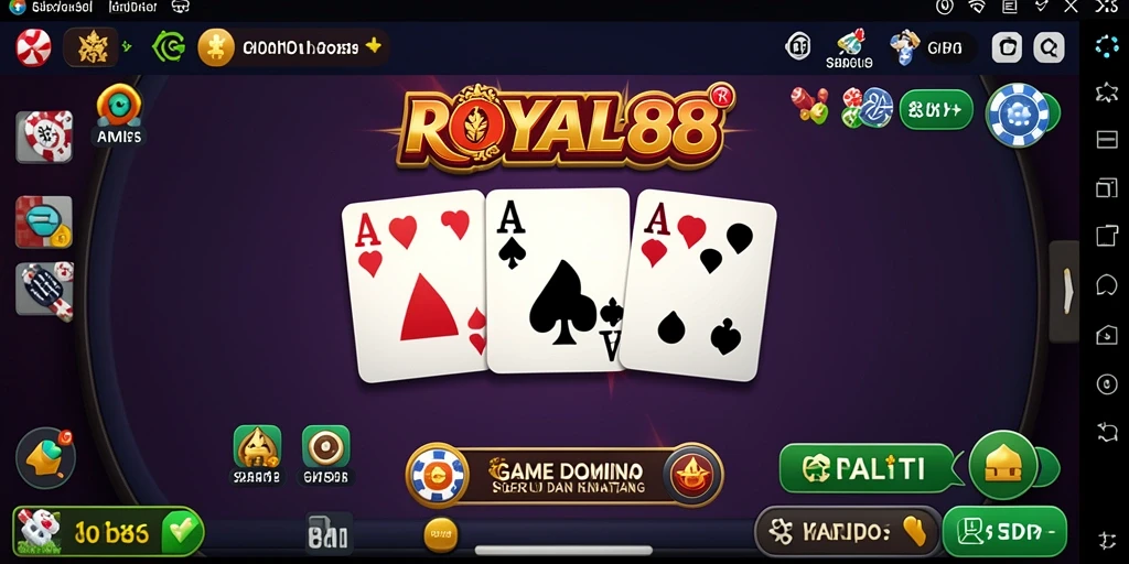Tampilan seru gameplay Domino di ROYAL88.