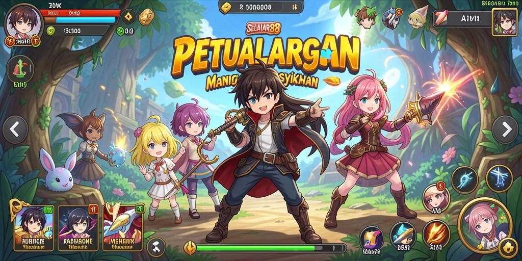 Tampilan gameplay seru di dunia Anime yang menawan.