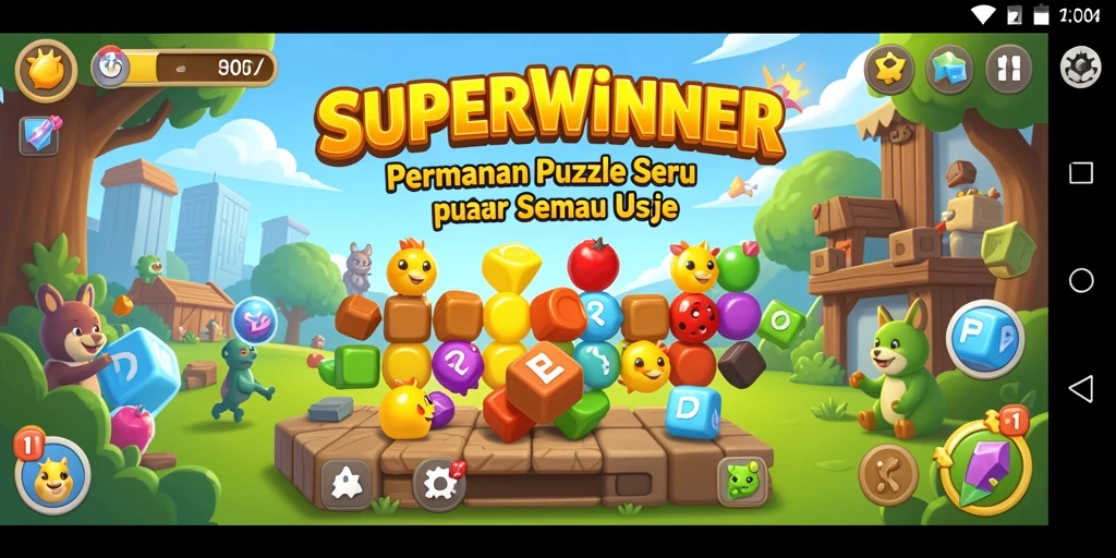 Tampilan gameplay SUPERWINNER yang menantang dan menarik.