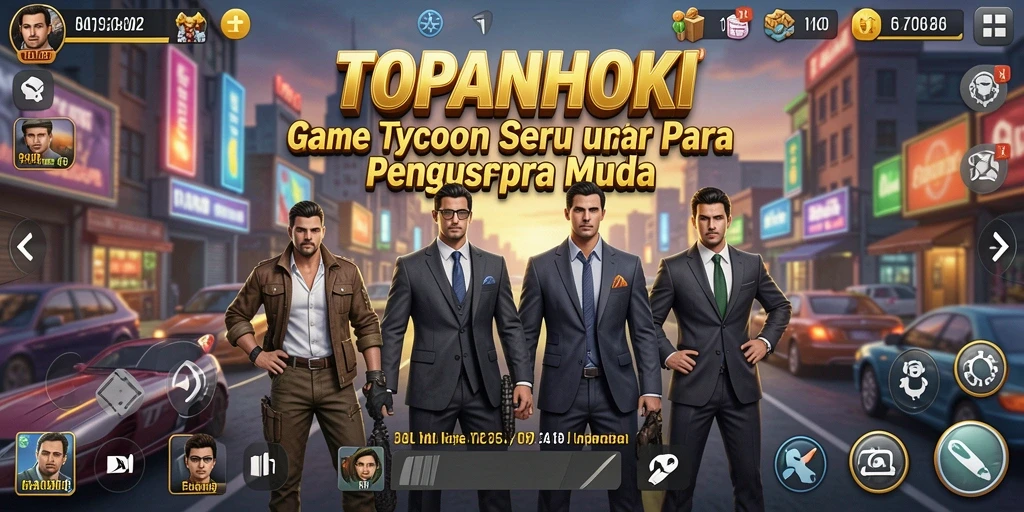 Screenshot gameplay TOPANHOKI menunjukkan pengalaman seru dalam mengelola bisnis.