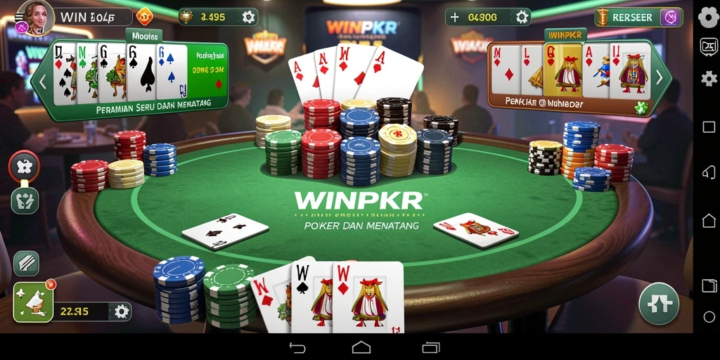 Tangkapan layar permainan <strong>WINPKR</strong> menunjukkan pengalaman poker yang menarik.